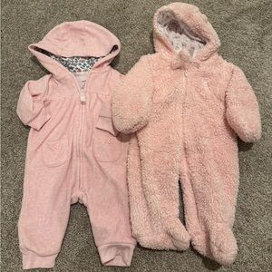 Baby girl winter zip onsie bundle NB and 3mo
